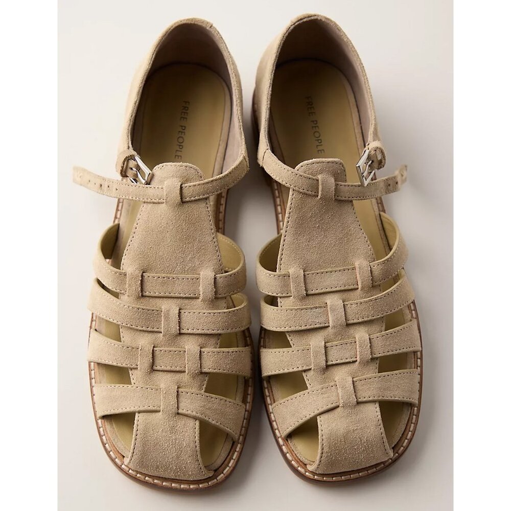 Free People Beige Suede Fisherman Sandals - Picture 7 of 15